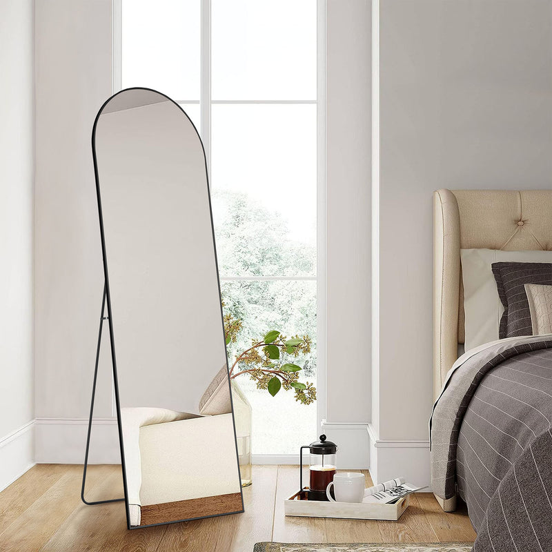 Floor Standing Mirror, Wall Mirror With Stand Aluminum Alloy Thin Frame