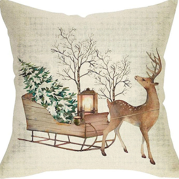 Winter Series Throw Pillow Cover Linen