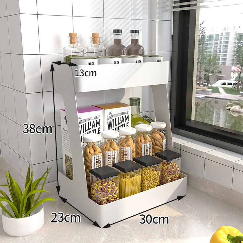 Kitchen Shelf Countertop Double-layer Household Multifunctional