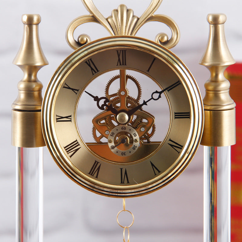 Gold Crystal Bell Clock