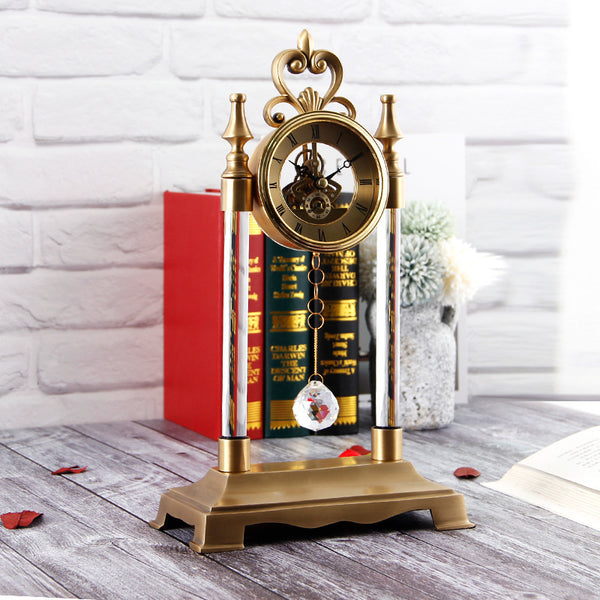 Gold Crystal Bell Clock