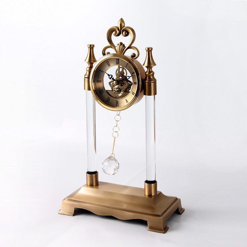 Gold Crystal Bell Clock