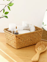 Nordic Rattan Bamboo Woven Storage Basket Seaweed Storage Box Woven Storage Basket