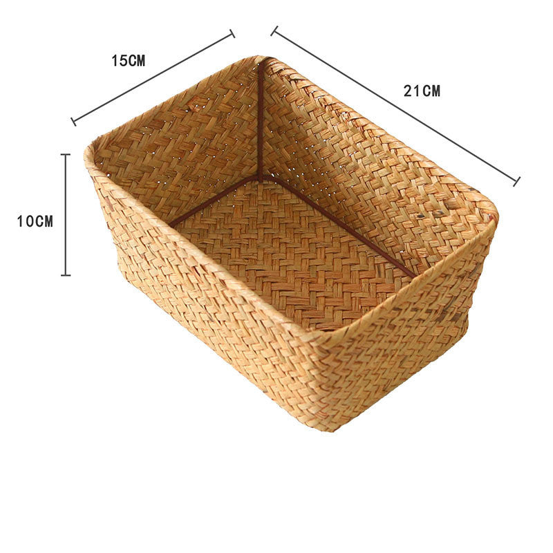 Nordic Rattan Bamboo Woven Storage Basket Seaweed Storage Box Woven Storage Basket