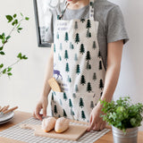 Fawn plus cotton linen apron English printing apron