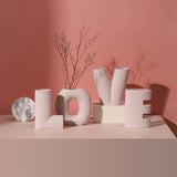 Nordic Creative Art LOVE Letter Stripe Ceramic Vase