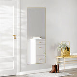 Floor Standing Mirror, Wall Mirror With Stand Aluminum Alloy Thin Frame