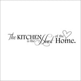 New Kitchen Is Heart Of The Home Letter Pattern Wall Sticker PVC Removable Home Decor DIY Wall Art MURAL