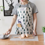 Fawn plus cotton linen apron English printing apron