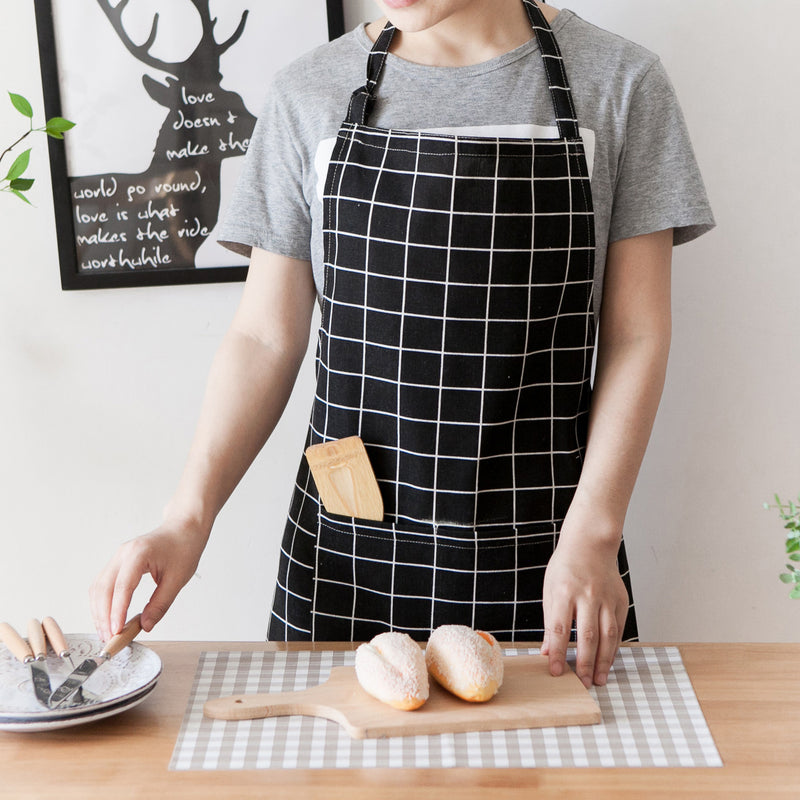 Fawn plus cotton linen apron English printing apron