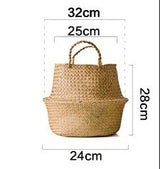 Green plant seaweed woven flower basket portable flowerpot dry flower basket hand woven storage basket sundry basket