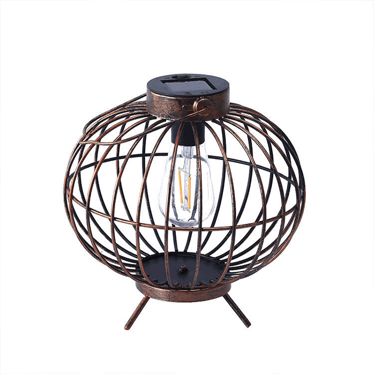 Solar Outdoor Patio Vintage Iron Lantern