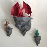 Dragon Paper Model Sitting On The Island Home Wall Hanging Wall Decorations