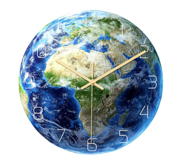 Luminous earth wall clock