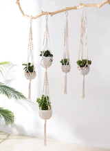 Flowerpot Flower Stand Indoor Outdoor Hanging Plant Rack Holder Decorative Flowerpot Cotton Rope