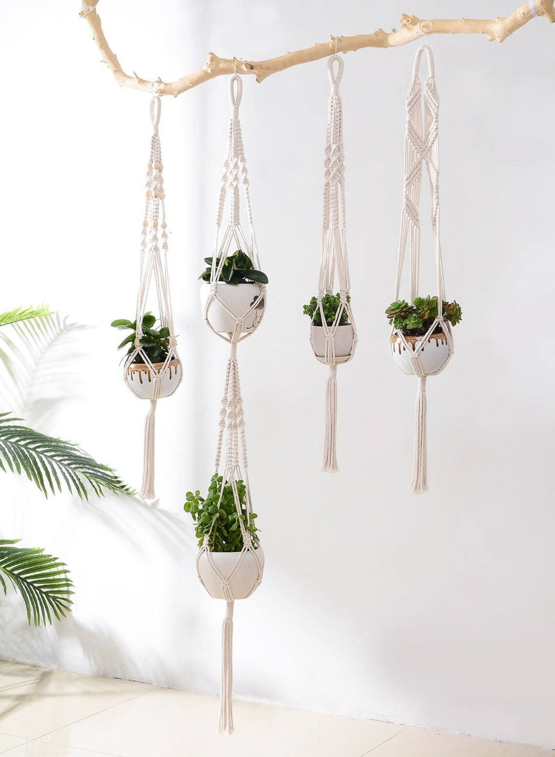 Flowerpot Flower Stand Indoor Outdoor Hanging Plant Rack Holder Decorative Flowerpot Cotton Rope