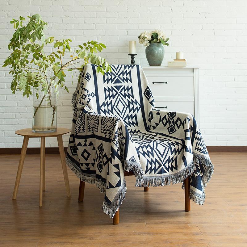 Geometric Cotton Blanket Throw Comforter