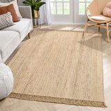 Natural Hand-woven Jute Rug Fringe Edge