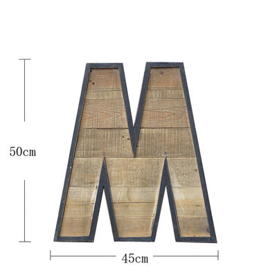 Retro Industrial Style Wooden English Alphabet Wall Decoration