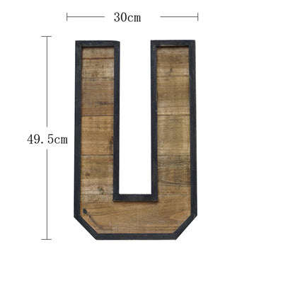 Retro Industrial Style Wooden English Alphabet Wall Decoration