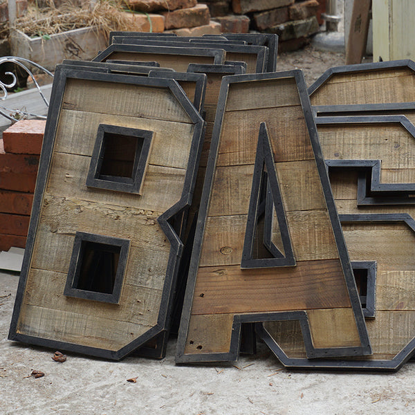 Retro Industrial Style Wooden English Alphabet Wall Decoration