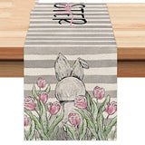 Carrot Bunny Happy Easter Table Runner Spring Summer Seasona