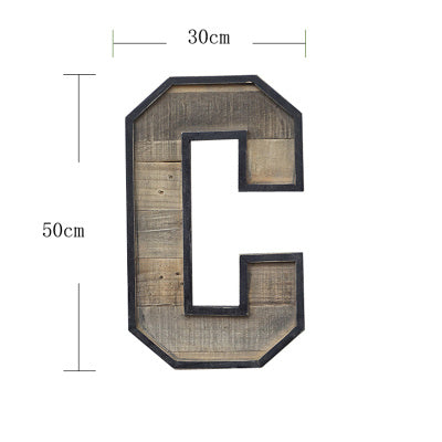 Retro Industrial Style Wooden English Alphabet Wall Decoration