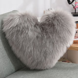 Throw Pillows Heart Shape Long Plush Fluffy Shaggy Cushion Cover Sofa Cushions Decorative Pillow Covers Pillowcase White